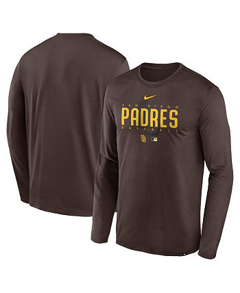Men's Brown San Diego Padres Authentic Collection Team Logo Legend Performance Long Sleeve T-shirt Nike