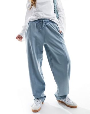 Прямые спортивные брюки в голубом цвете с эффектом кислотного покрытия от ASOS DESIGN для женщин ASOS DESIGN