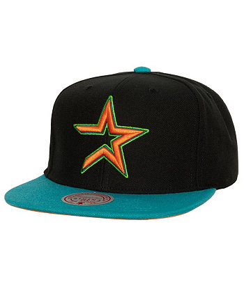 Мужская черная, бирюзовая шляпа Houston Astros Citrus Cooler Snapback Mitchell & Ness