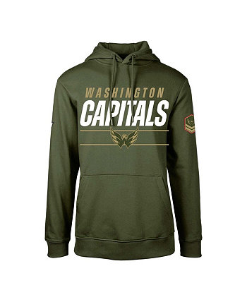 Мужской оливковый флисовый пуловер с капюшоном Washington Capitals Podium LevelWear