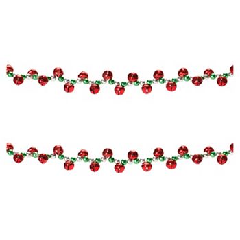 Melrose Sleigh Bell String Garland 2-piece Set Melrose