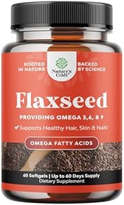 Flaxseed Oil 1000mg Softgels (Мягкие капсулы) - High Potency Flax Seed Oil Softgels for Heart Health Digestion and Brain Support - Cold Pressed Organic Flaxseed Oil Softgels Providing Plant Based Omega 3 6 9 Natures Craft