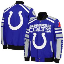 Men's G-III Sports by Carl Banks Royal Indianapolis Colts Power Forward Racing Full-Snap Jacket In The Style