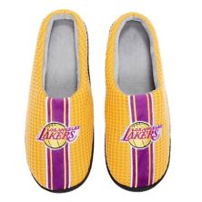 Men's FOCO Gold Los Angeles Lakers Team Stripe Memory Foam Slide Slippers FOCO