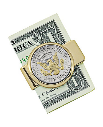 Мужская избирательно-позолоченная президентская печать JFK Полдолларовая монета зажим для денег American Coin Treasures
