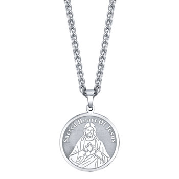 Ожерелье-монета "С Иисусом в моем сердце" из нержавеющей стали, 24 "Цепочка He Rocks