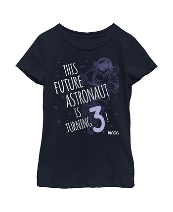 Girl's This Future Astronaut Is Turning Outline Sketch  Child T-Shirt NASA