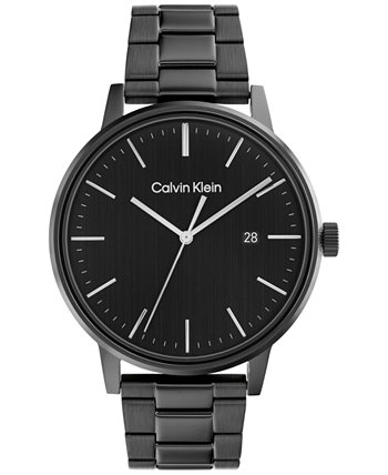 Мужские часы-браслет из нержавеющей стали черного тона 43 мм Calvin Klein