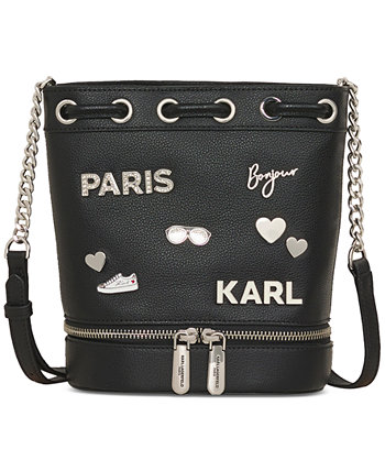 Nantes Small Leather Bucket Bag Karl Lagerfeld Paris