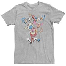 Большой &amp; Винтажная футболка с плакатом с названием Nickelodeon Ren And Stimpy Nickelodeon