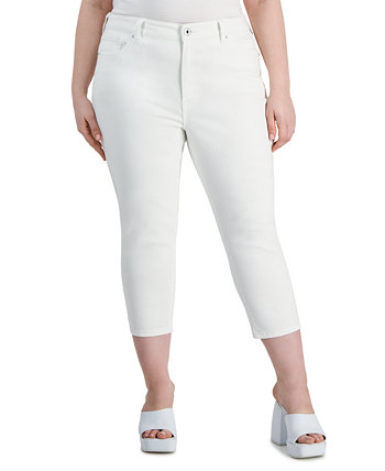 Trendy Plus Size Mid-Rise Skinny Cropped Jeans Celebrity Pink