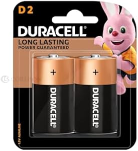 Щелочные батарейки D, 2 штуки с технологией DuraLock, срок хранения 10 лет Duracell