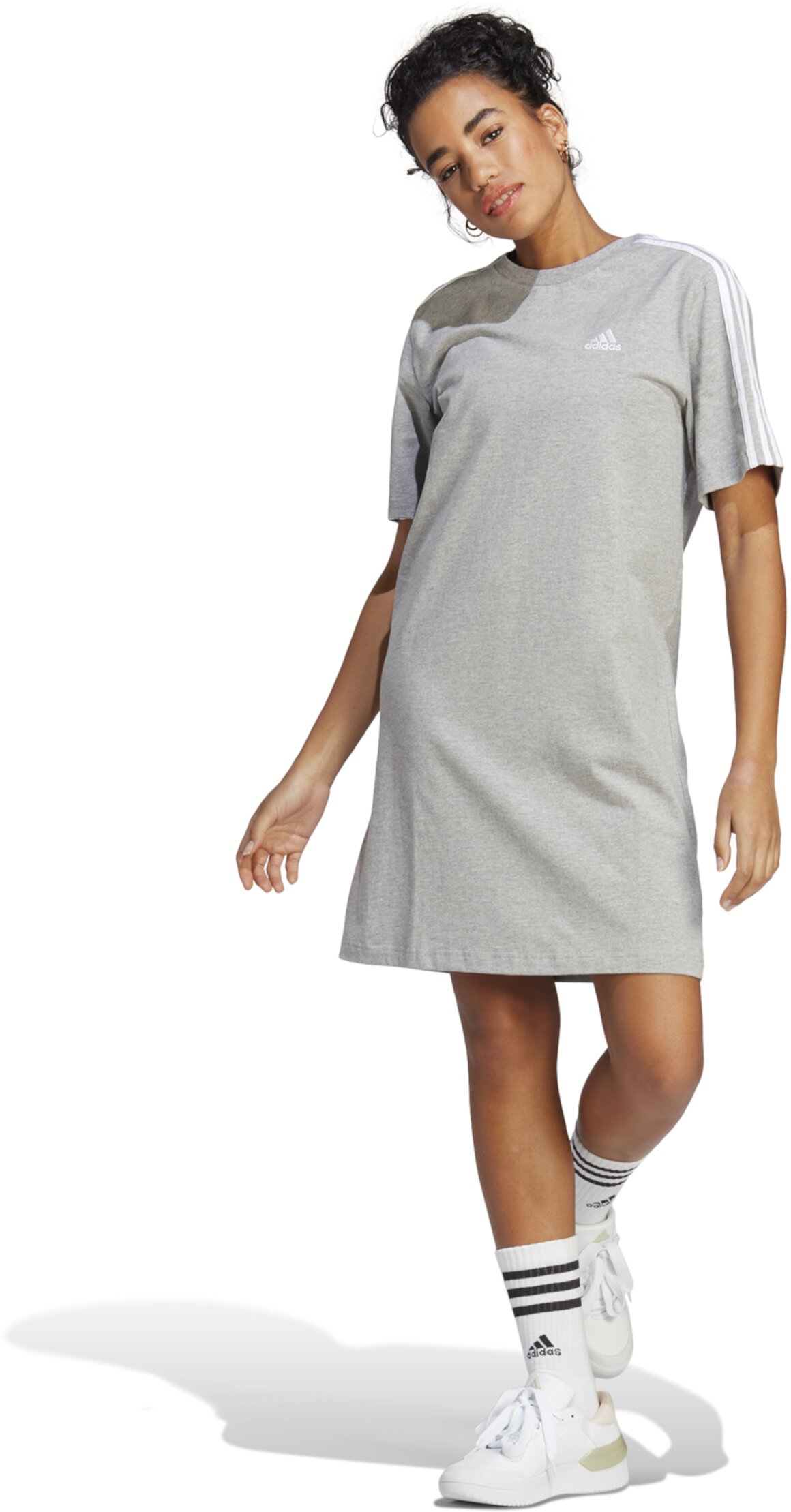 Женское платье-футболка Adidas Essentials 3-Stripes Single Jersey Adidas