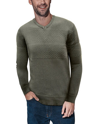 Мужской вязаный свитер с V-образным вырезом и сотами X-Ray