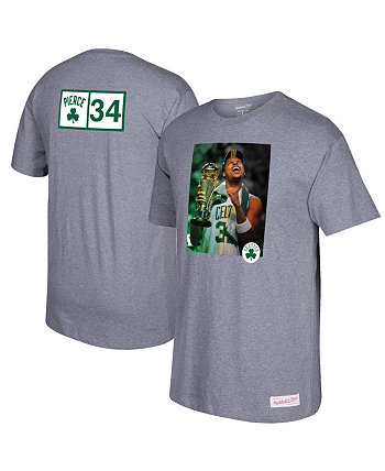 Мужская футболка с рисунком Paul Pierce Grey Boston Celtics Mitchell & Ness