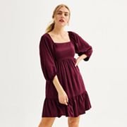 Women's Nine West Long Sleeve Squareneck Babydoll Dress Nine West