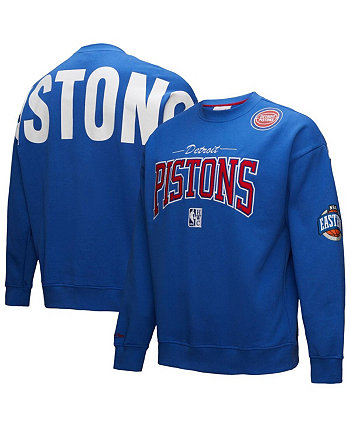 Men's Blue Detroit Pistons Hardwood Classics There Back 2.0 Vintage Pullover Sweatshirt Mitchell & Ness