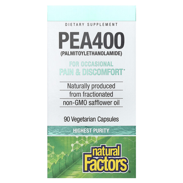 PEA400, 90 вегетарианских капсул Natural Factors