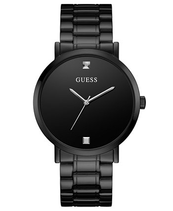 Мужские часы с браслетом из нержавеющей стали черного цвета с бриллиантовым акцентом, 44 мм GUESS
