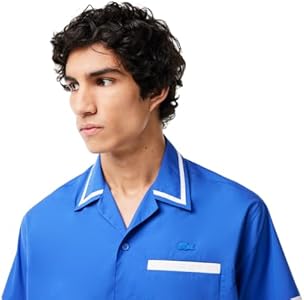 Мужская рубашка Lacoste с коротким рукавом, свободного кроя, 100% хлопок Lacoste