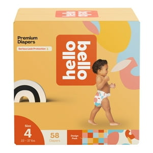 Hello Bello Premium Baby Diapers, Infant Size 4 Honeysuckle 58ct (Select for More Options) Hello Bello