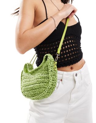 South beach cross-body crochet bag in green  SOUTH BEACH