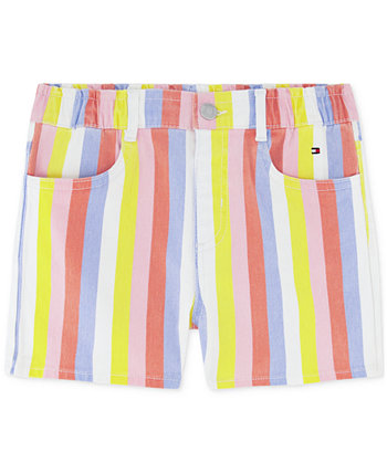 Toddler Girls Striped Denim Shorts Tommy Hilfiger