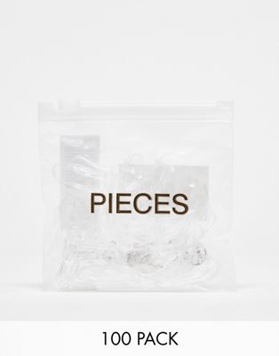 Pieces '100' Pack elastic hair bands in clear Pieces