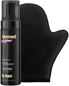 b.tan Dark Self Tan & Face Mist Kit | b.tan + Glow Bundle - Self Tanning Mousse with You Glow Girl Gradual Face + Body Mist w Self Tanning Mitt Applicator, 1 Hour Sunless Tanner, Fast, 6.7 Fl Oz B.Tan