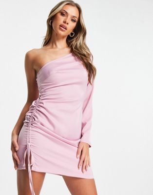 Темно-розовое мини-платье на одно плечо Unique21 UNIQUE21