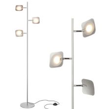 Brightech Tree LED Spotlight Bright 3 Light Standing Floor Lamp Pole, Silver Brightech