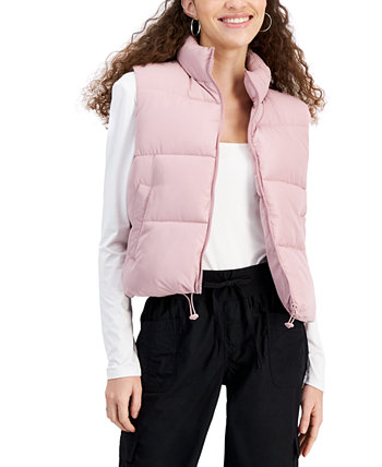 Juniors' Stand-Collar Puffer Vest Crave Fame