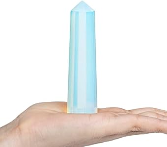 Large Crystal Tower Wand, African Bloodstone Crystal Points Tower Wand Obelisk Octagon 8 Faceted Gemstone Pointed Reiki Chakra Meditation Chakra Stones Therapy Home Office Desk Décor Gifts Women Men Crocon