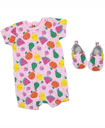 Комбинезон и обувь с короткими рукавами и обувью для новорожденных девочек, набор из 2 предметов Lily & Jack