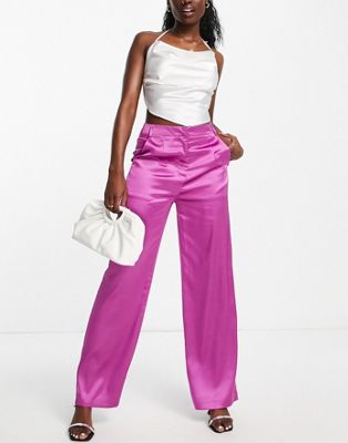 Ei8th Hour wide leg tailored pants in purple EI8TH HOUR