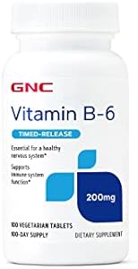 GNC Vitamin B-6 Time Release 200 mg - 100 Vegetarian Tablets (Вегетарианские таблетки) (100 Servings (Порции)) GNC