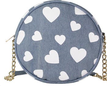 Джинсовая сумка через плечо Canteen с принтом в виде сердечек OLIVIA MILLER