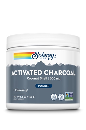 Порошок активированного кокосового угля Solaray — 500 мг — 5,3 унции Solaray