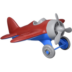 Самолет с зелеными игрушками, красный / синий CB - ролевая игра, двигательные навыки, детский летающий игрушечный автомобиль. Не содержит BPA, фталатов, ПВХ. Можно мыть в посудомоечной машине, переработанный пластик, сделано в США. Green Toys
