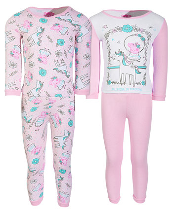 Малыши для девочек 4 шт. Хлопковая пижама со свиньей Пеппой Peppa Pig
