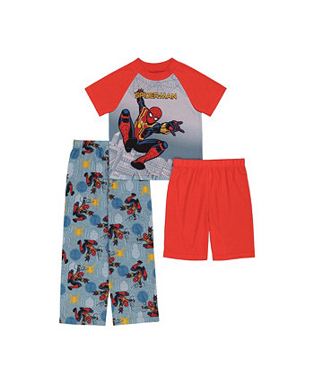 Футболка, шорты и пижама с Человеком-пауком для маленьких мальчиков, комплект из 3 предметов Spider-Man
