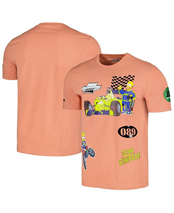 Men's and Women's Orange The Simpsons Racing T-shirt Freeze Max