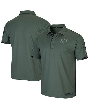 Мужская зеленая рубашка-поло Kansas Jayhawks OHT в стиле милитари Appreciation Echo Colosseum