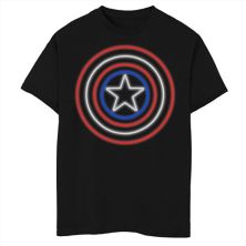 Boys Husky Marvel Captain America Neon Light Shield Graphic Tee Marvel