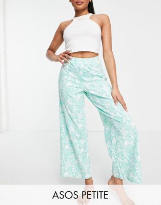 Зеленые пижамные брюки с цветочным принтом ASOS DESIGN Petite ASOS Petite