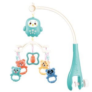 Baby Musical Crib Mobile With Hanging Rotating Toys Remote Control Bed Bell Music Box Night Light For Toddlers HAZUUNN