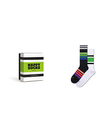 Подарочный набор из 2 носков-кроссовок в полоску Happy Socks