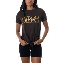 Women's The Wild Collective Brown San Diego Padres Twist Front T-Shirt The Wild Collective