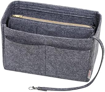 ZTUJO Purse Organizer Insert, Felt Bag Organizer with Metal Zipper, Handbag & Tote Shaper, For Speedy Neverfull Tote, 7 Sizes Ztujo