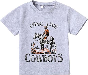 Toddler Boys Long Live Cowboys T Shirts Summer Cowboy Western Rodeo Graphic Short Sleeve Tees Tops Zxiiynu